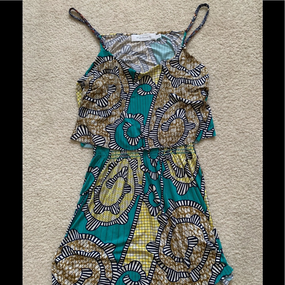 T-bags Los Angeles Green/Yellow Sleeveless Top S